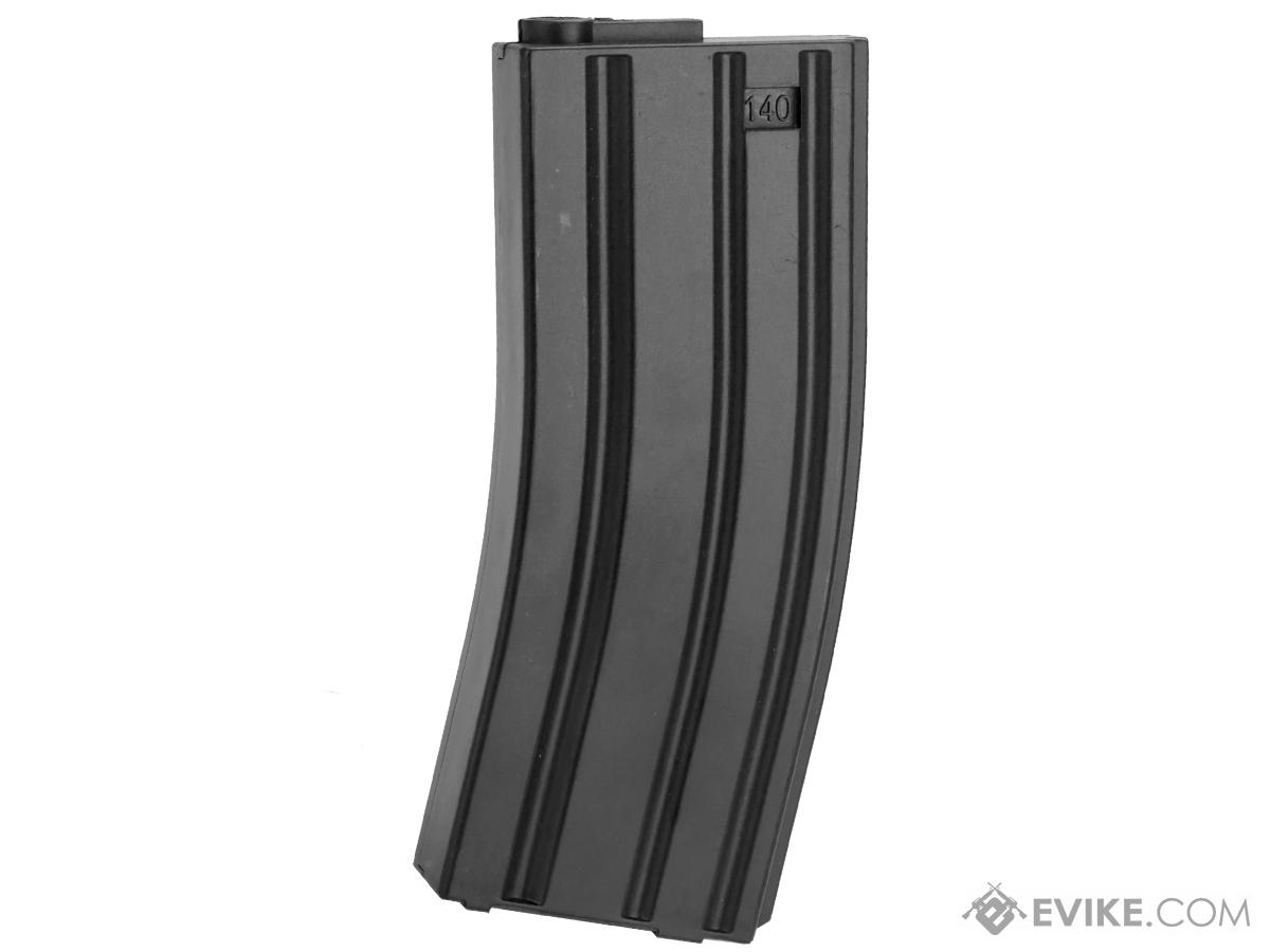 6mmProShop 140rd Mid-Cap Magazine for M4 Airsoft AEG Rifles (Color: Black / Single Magazine)