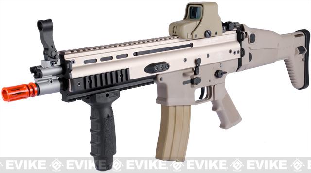 Cybergun FN Licensed Open Bolt SCAR-L CQC Airsoft GBB Rifle by WE-Tech (Color: Tan / Standard Mag)