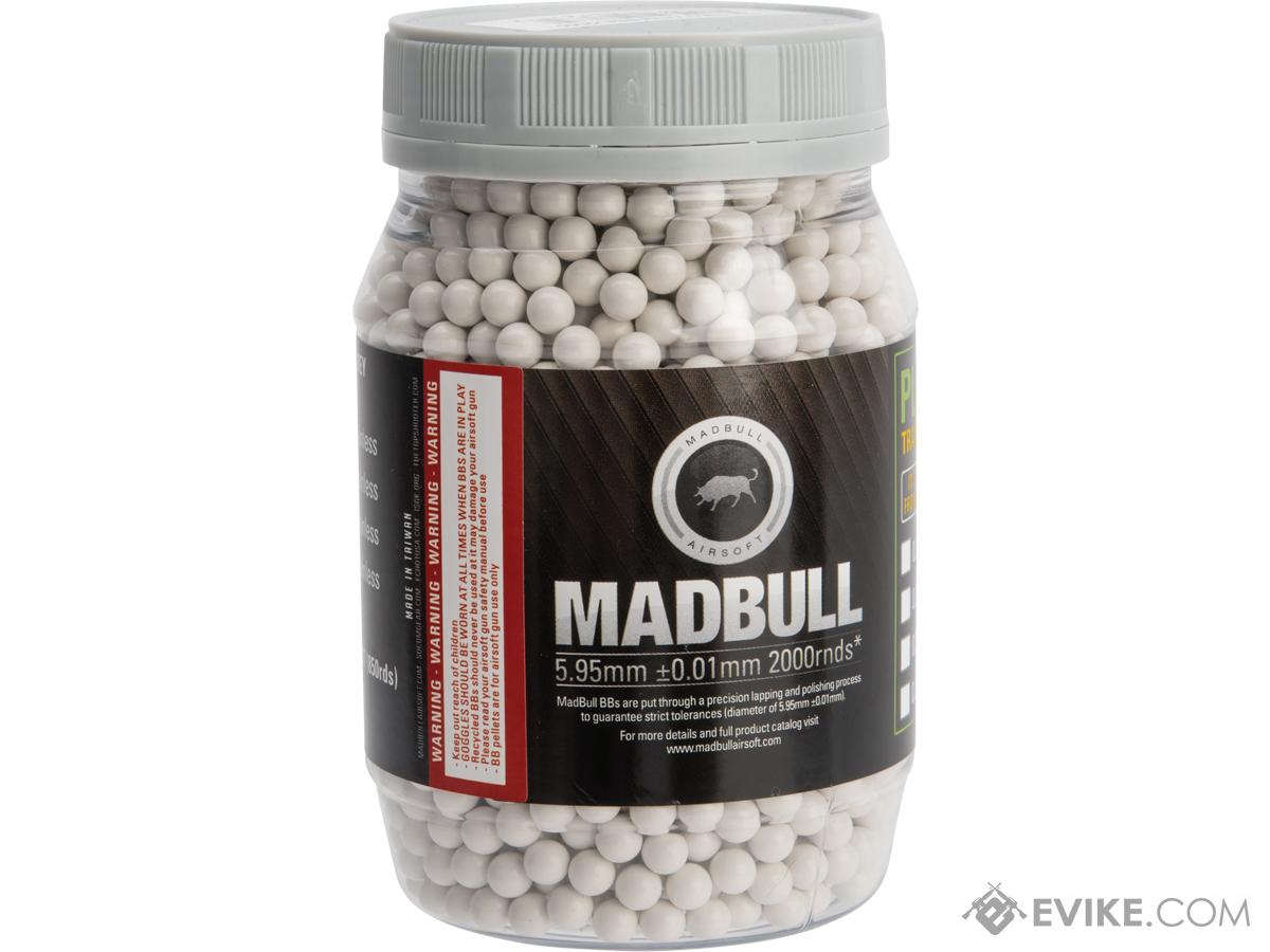 MadBull Premium Match Grade Heavy Weight 6mm Airsoft Sniper BB (Model: .40g White / 2000rd Bottle)